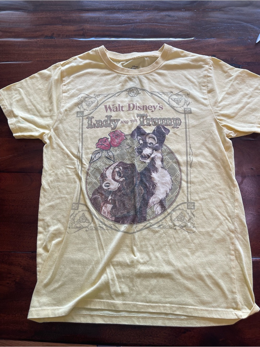 Disney Yellow Lady and the Tramp Graphic Short Sleeve Tee